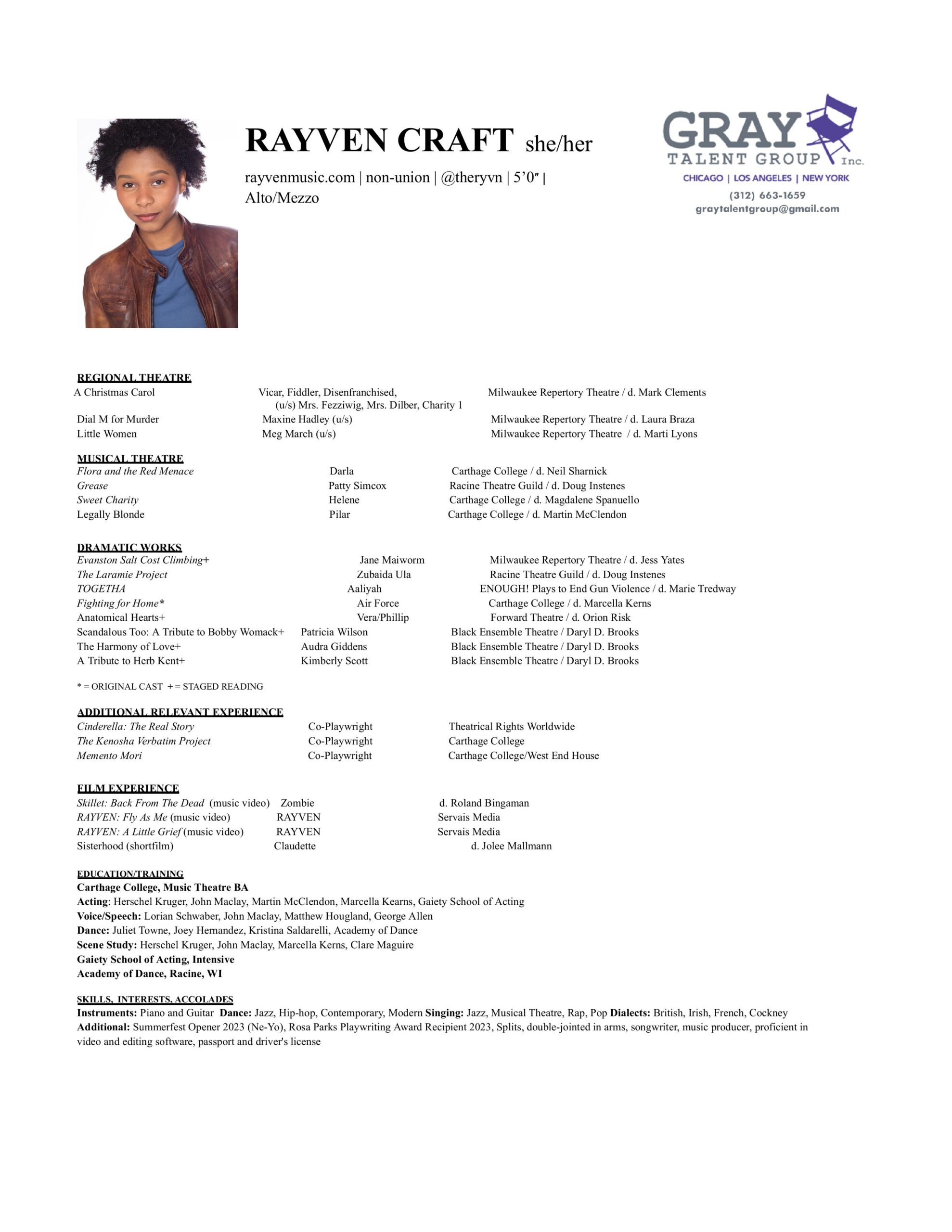 Theatre Resume 1-4